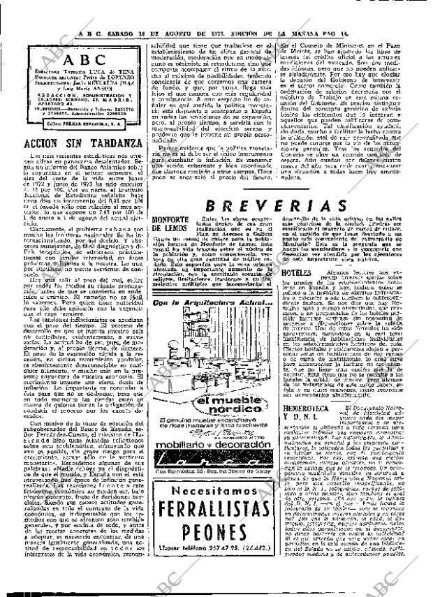 ABC MADRID 18-08-1973 página 14