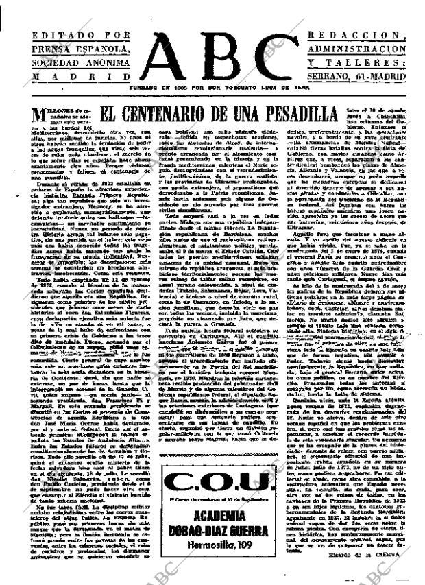 ABC MADRID 31-08-1973 página 3
