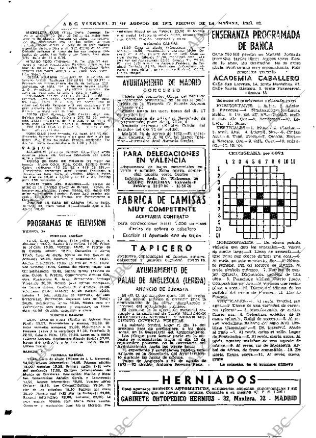 ABC MADRID 31-08-1973 página 62