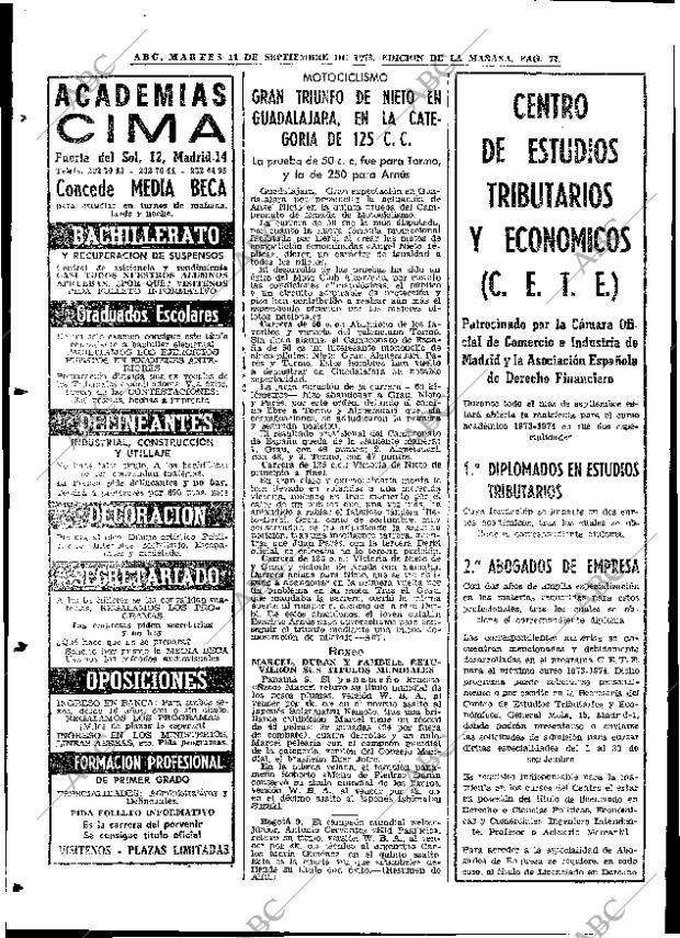 ABC MADRID 11-09-1973 página 72