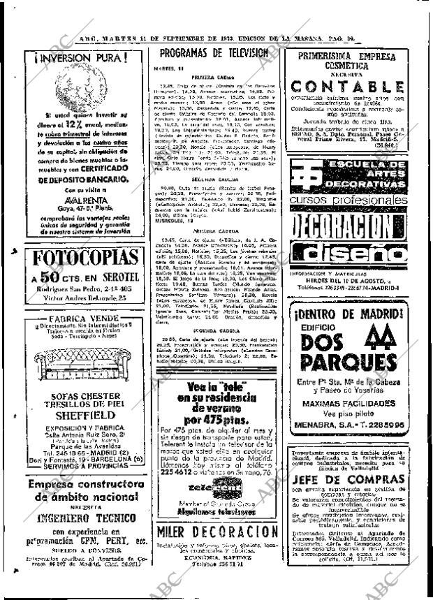 ABC MADRID 11-09-1973 página 90