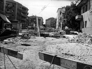 En la Imagen, las Obras en la calle Andrés Arteaga y amparo Usera