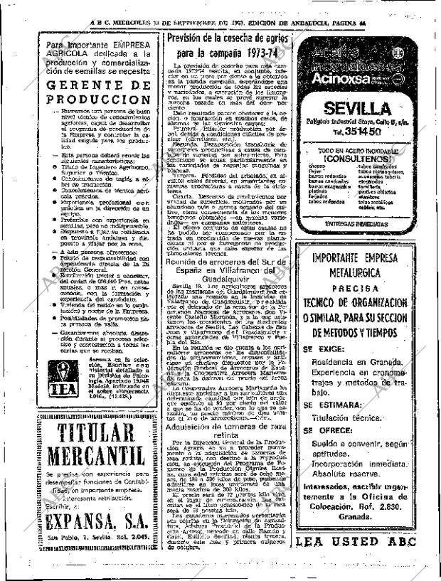 ABC SEVILLA 19-09-1973 página 44