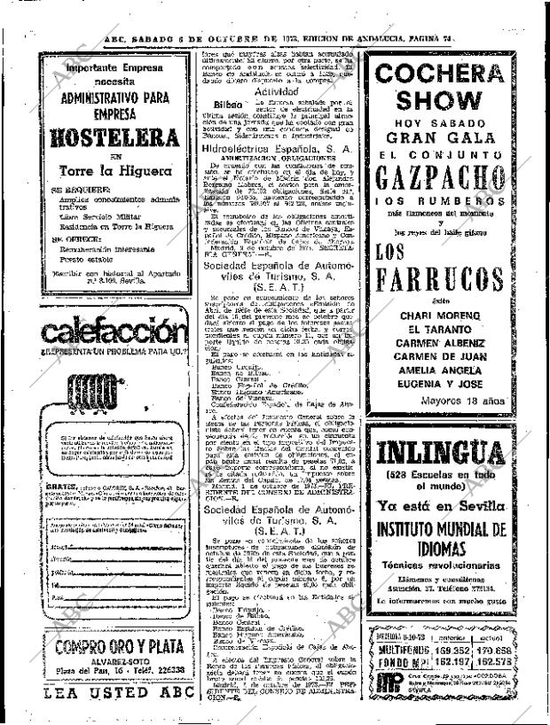 ABC SEVILLA 06-10-1973 página 74