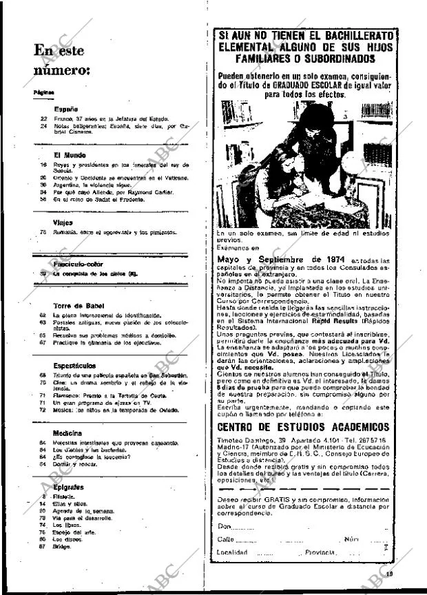 BLANCO Y NEGRO MADRID 06-10-1973 página 19