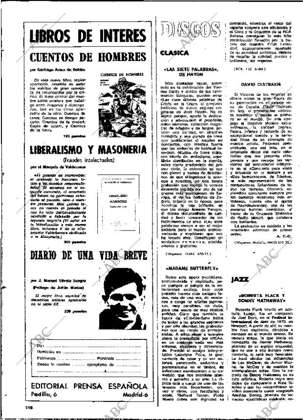 BLANCO Y NEGRO MADRID 20-10-1973 página 110