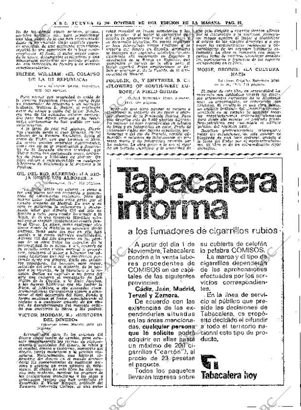 ABC MADRID 25-10-1973 página 67