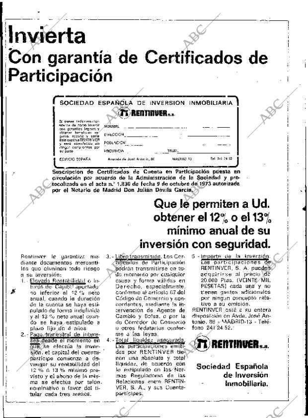 ABC MADRID 28-10-1973 página 124