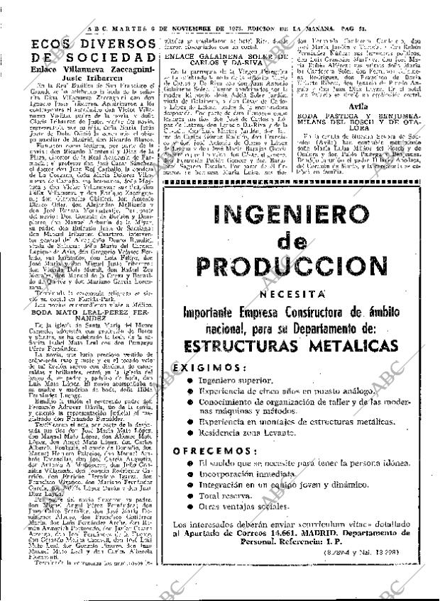 ABC MADRID 06-11-1973 página 51