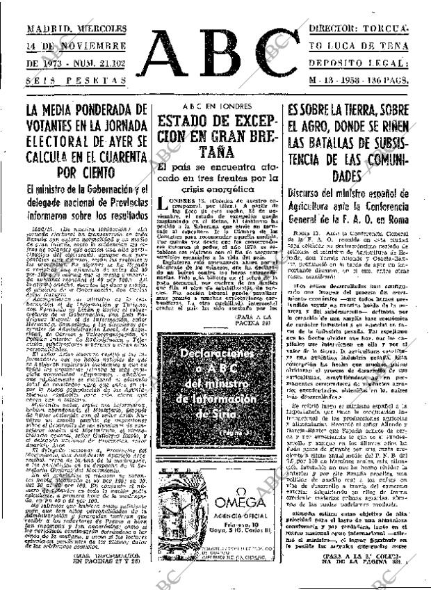 ABC MADRID 14-11-1973 página 25