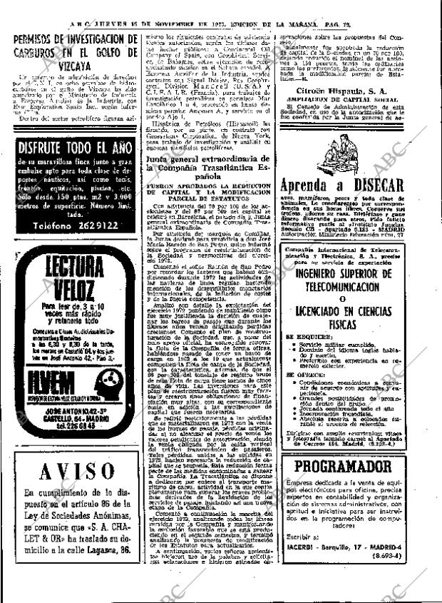 ABC MADRID 15-11-1973 página 72