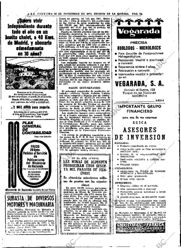 ABC MADRID 16-11-1973 página 72