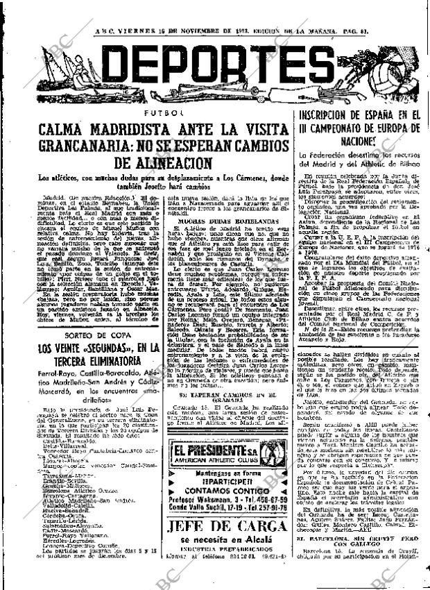 ABC MADRID 16-11-1973 página 81