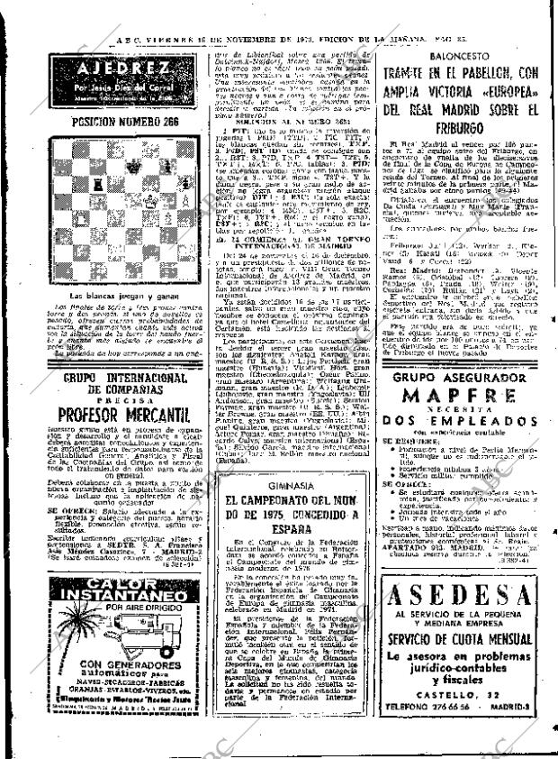 ABC MADRID 16-11-1973 página 85