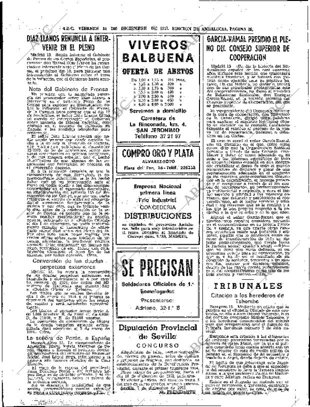 ABC SEVILLA 14-12-1973 página 38