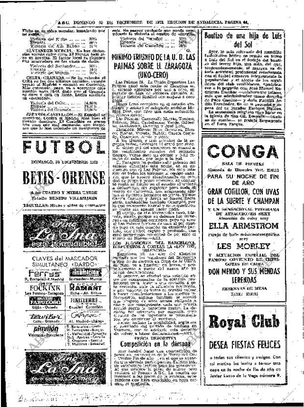 ABC SEVILLA 30-12-1973 página 64