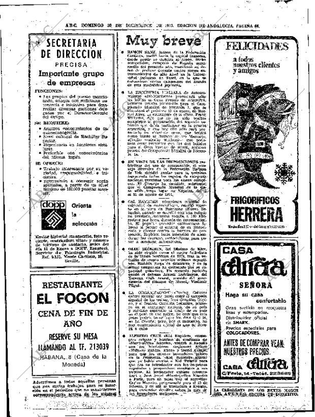 ABC SEVILLA 30-12-1973 página 66