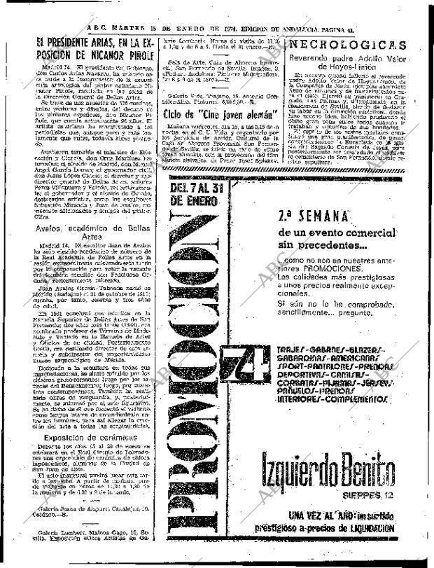 ABC SEVILLA 15-01-1974 página 41