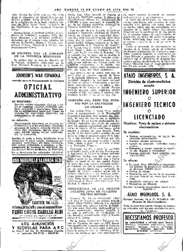 ABC MADRID 29-01-1974 página 22