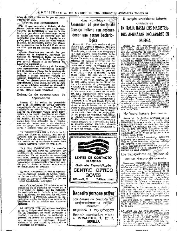 ABC SEVILLA 31-01-1974 página 16