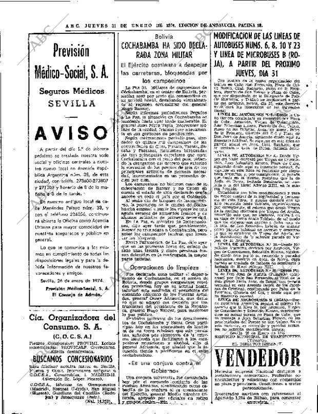 ABC SEVILLA 31-01-1974 página 18