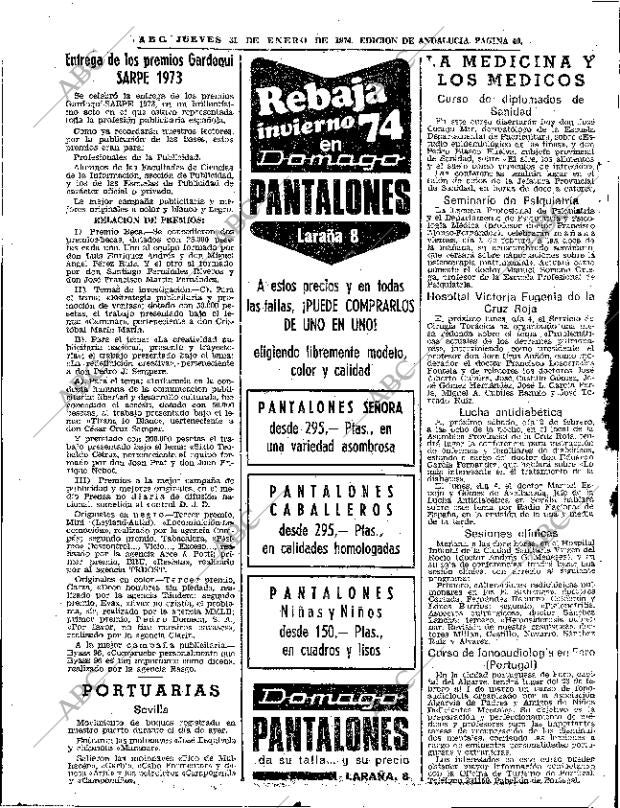 ABC SEVILLA 31-01-1974 página 40