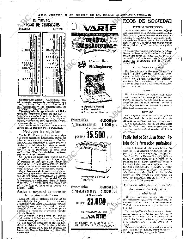 ABC SEVILLA 31-01-1974 página 42