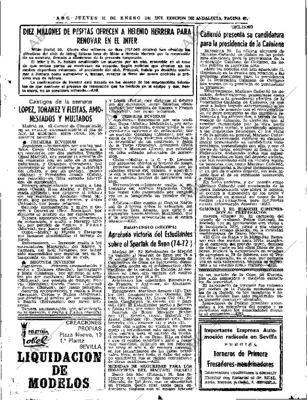 ABC SEVILLA 31-01-1974 página 47