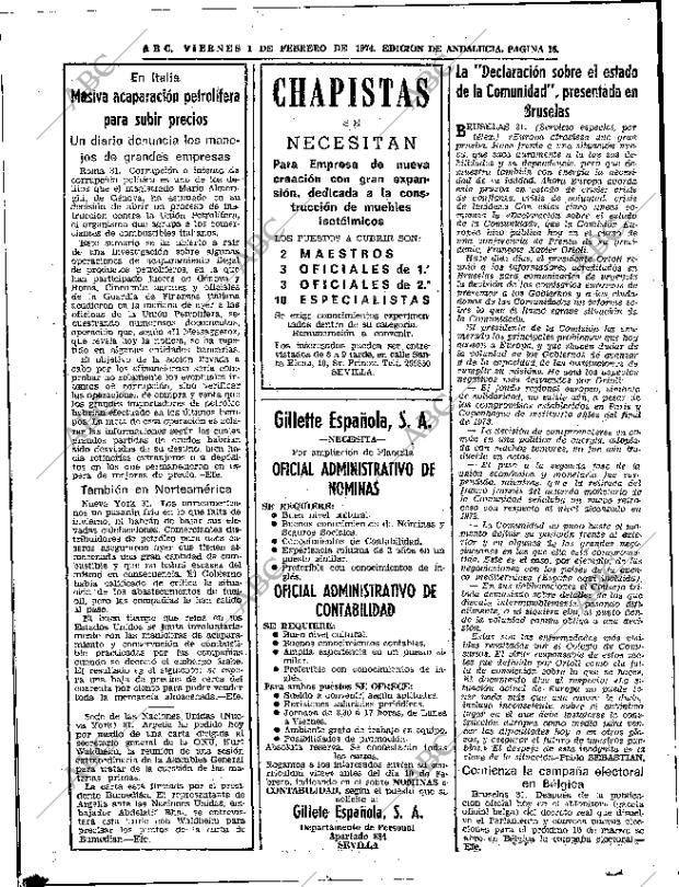 ABC SEVILLA 01-02-1974 página 16