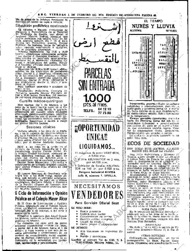 ABC SEVILLA 01-02-1974 página 42