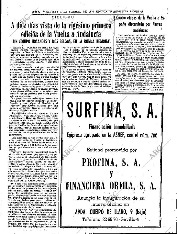 ABC SEVILLA 01-02-1974 página 47