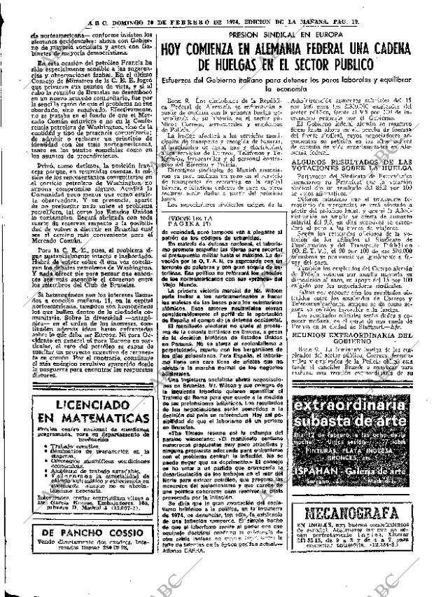 ABC MADRID 10-02-1974 página 19