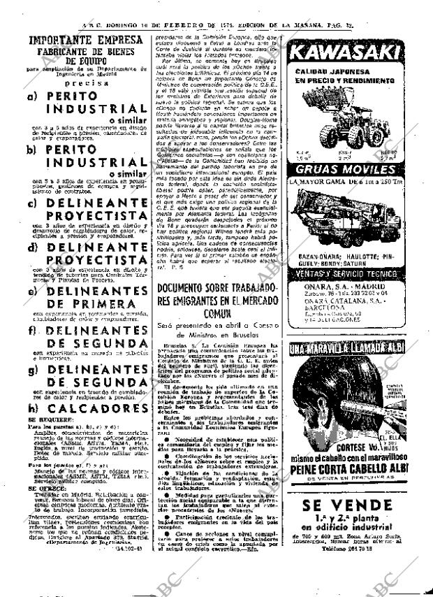 ABC MADRID 10-02-1974 página 22