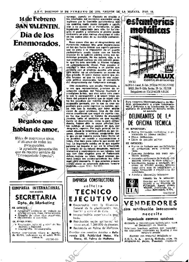 ABC MADRID 10-02-1974 página 24