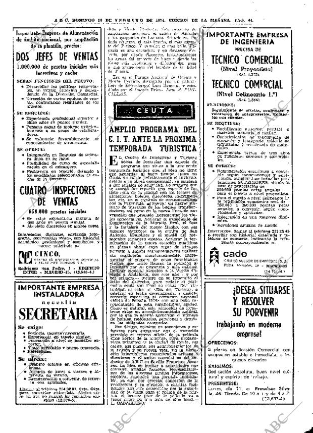 ABC MADRID 10-02-1974 página 44