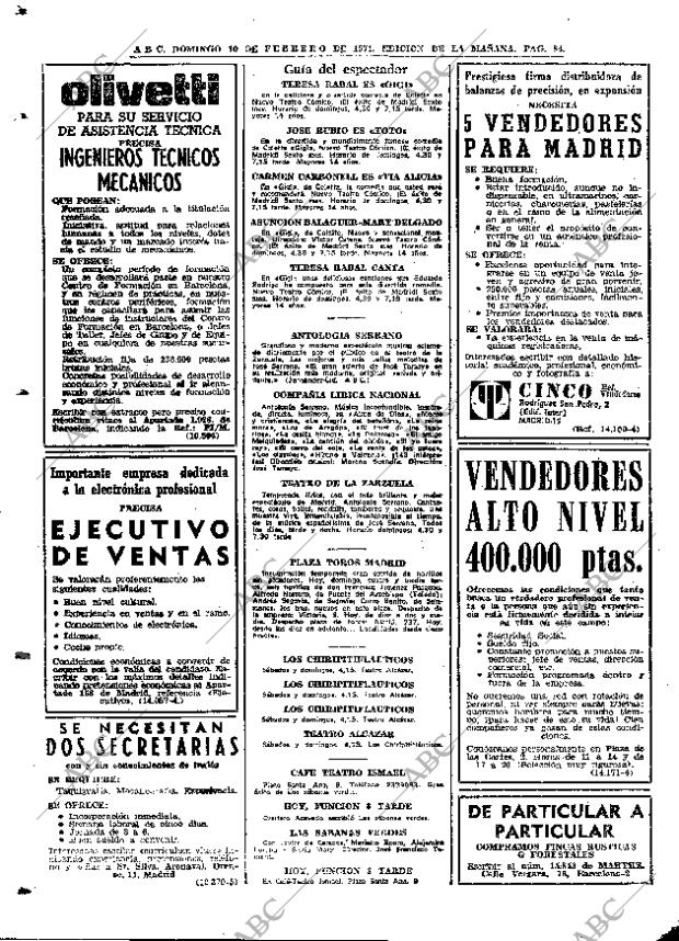 ABC MADRID 10-02-1974 página 84