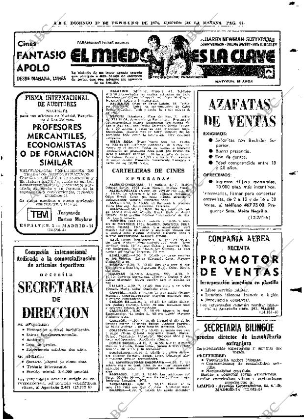 ABC MADRID 10-02-1974 página 87