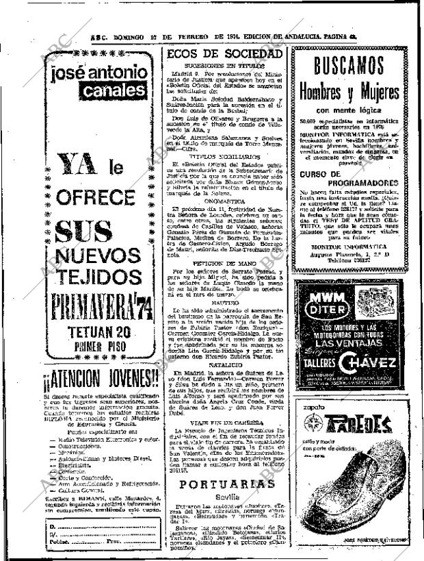 ABC SEVILLA 10-02-1974 página 42