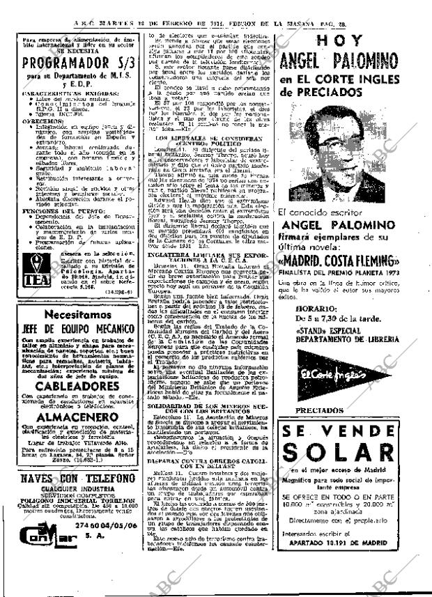 ABC MADRID 12-02-1974 página 28