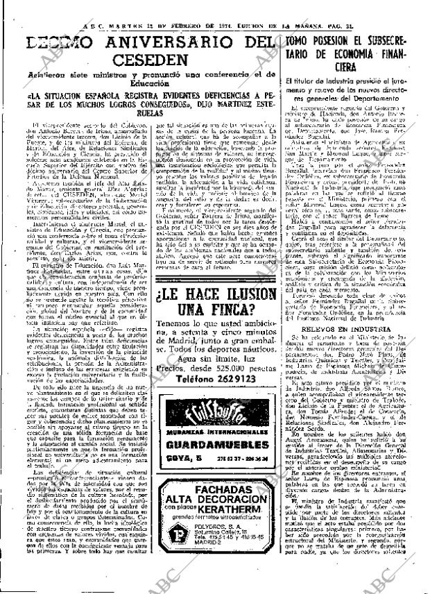 ABC MADRID 12-02-1974 página 31