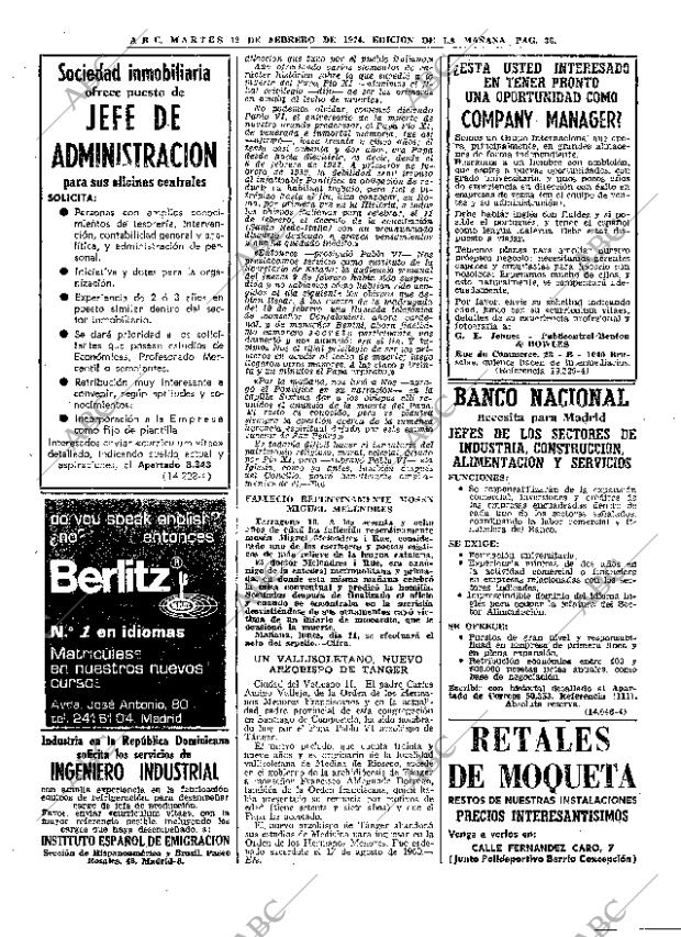 ABC MADRID 12-02-1974 página 36