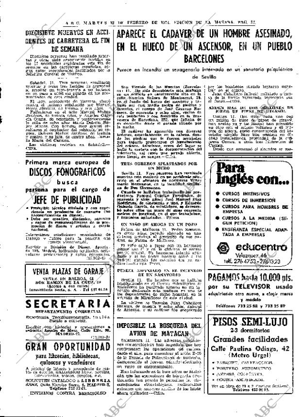 ABC MADRID 12-02-1974 página 37