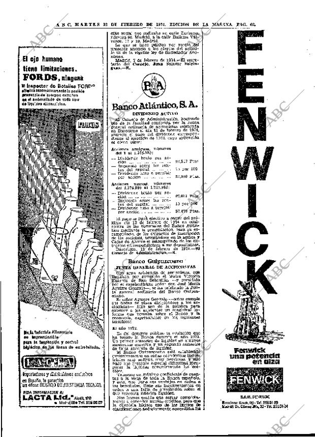 ABC MADRID 12-02-1974 página 66