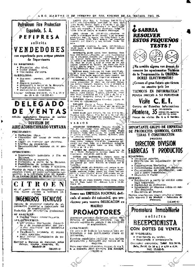 ABC MADRID 12-02-1974 página 95