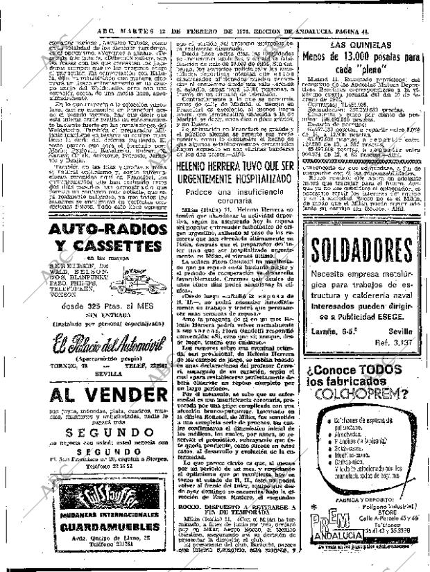 ABC SEVILLA 12-02-1974 página 44