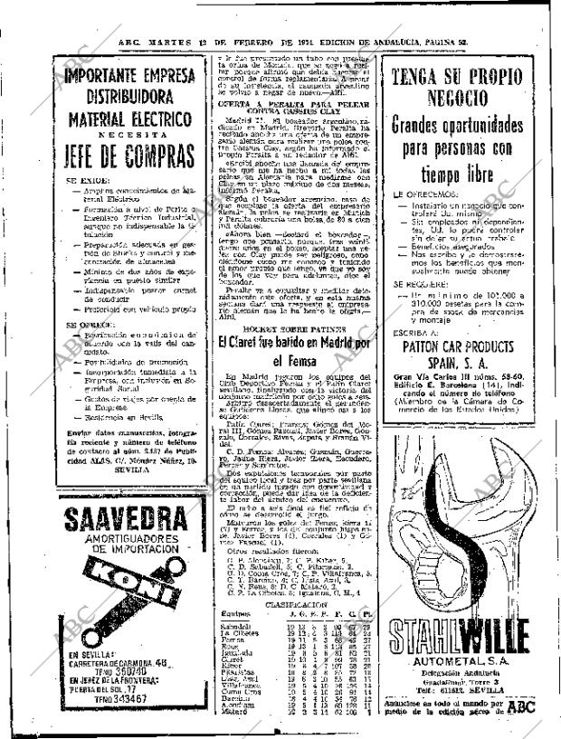 ABC SEVILLA 12-02-1974 página 52
