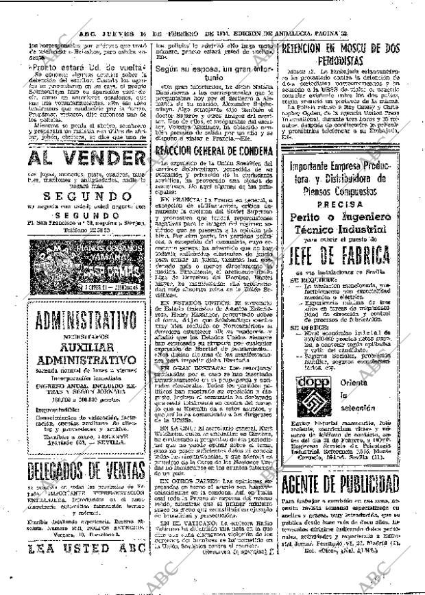 ABC SEVILLA 14-02-1974 página 32