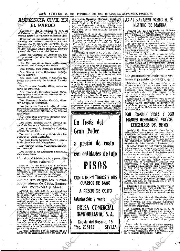 ABC SEVILLA 14-02-1974 página 37