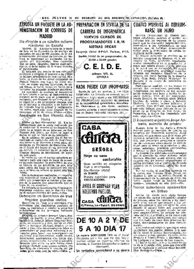 ABC SEVILLA 14-02-1974 página 43