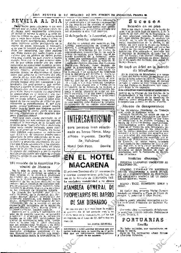 ABC SEVILLA 14-02-1974 página 49